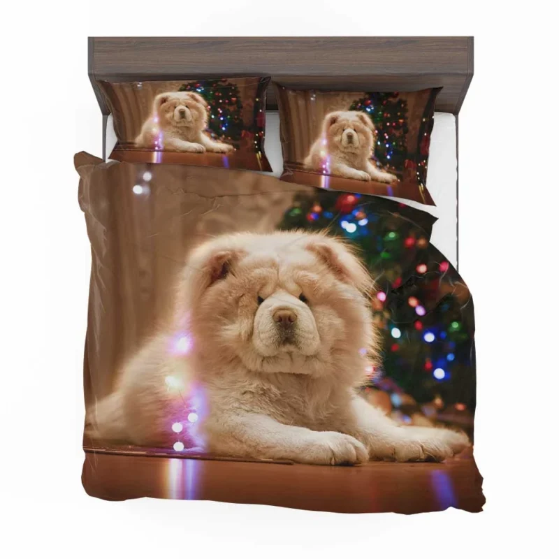Captivating Chow Charm in Fourfold Bedding Set 1