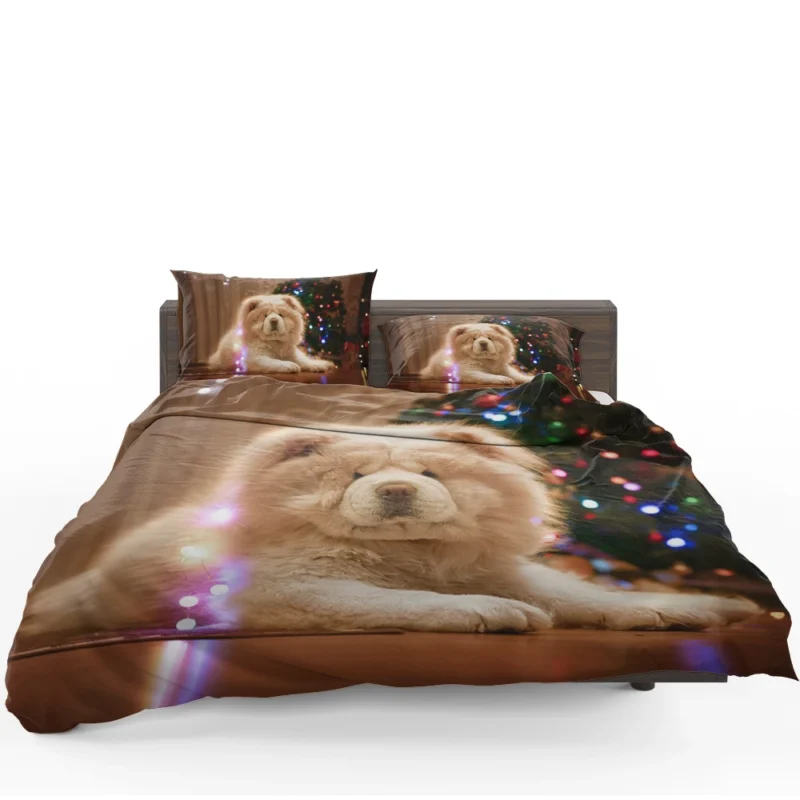 Captivating Chow Charm in Fourfold Bedding Set