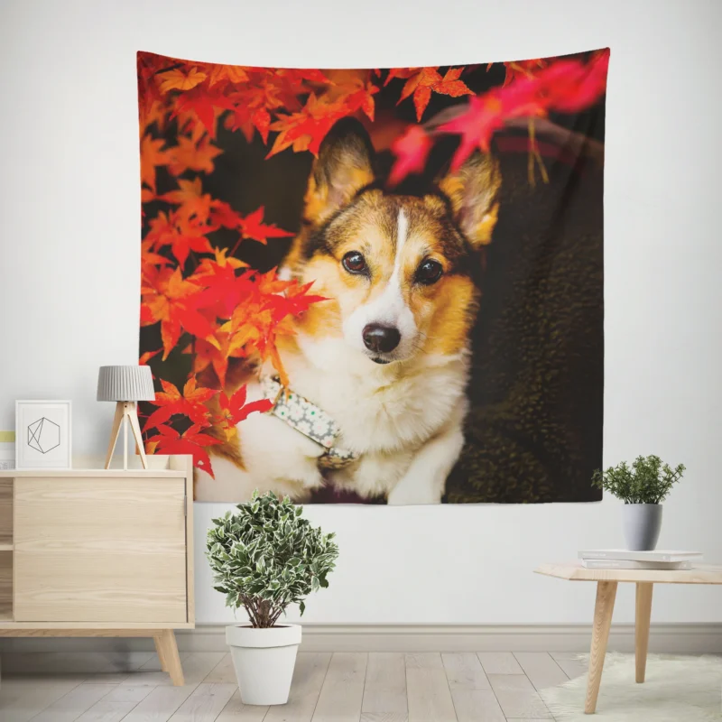 Celebrating Corgi Charm  Corgi Wallpaper Wall Tapestry