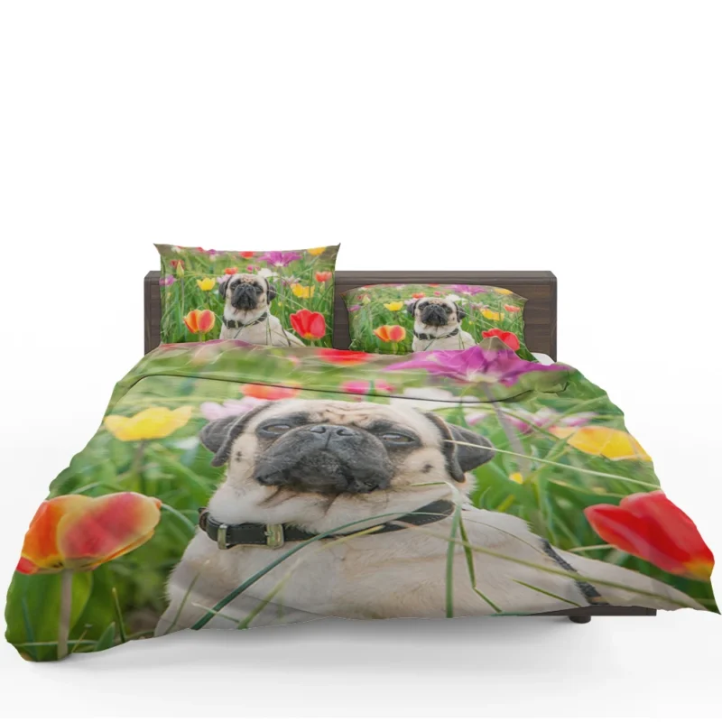 Charm of Canine Pugs: Pug Quartet Bedding Set