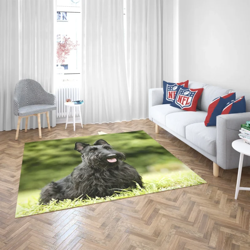 Charming Scottish Terrier Gathering Floor Rug 2