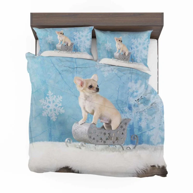 Christmas Bauble Joy with Puppies: Chihuahua Quartet Bedding Set 1