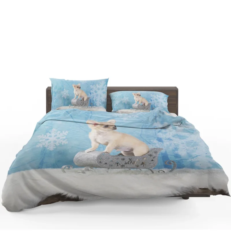 Christmas Bauble Joy with Puppies: Chihuahua Quartet Bedding Set