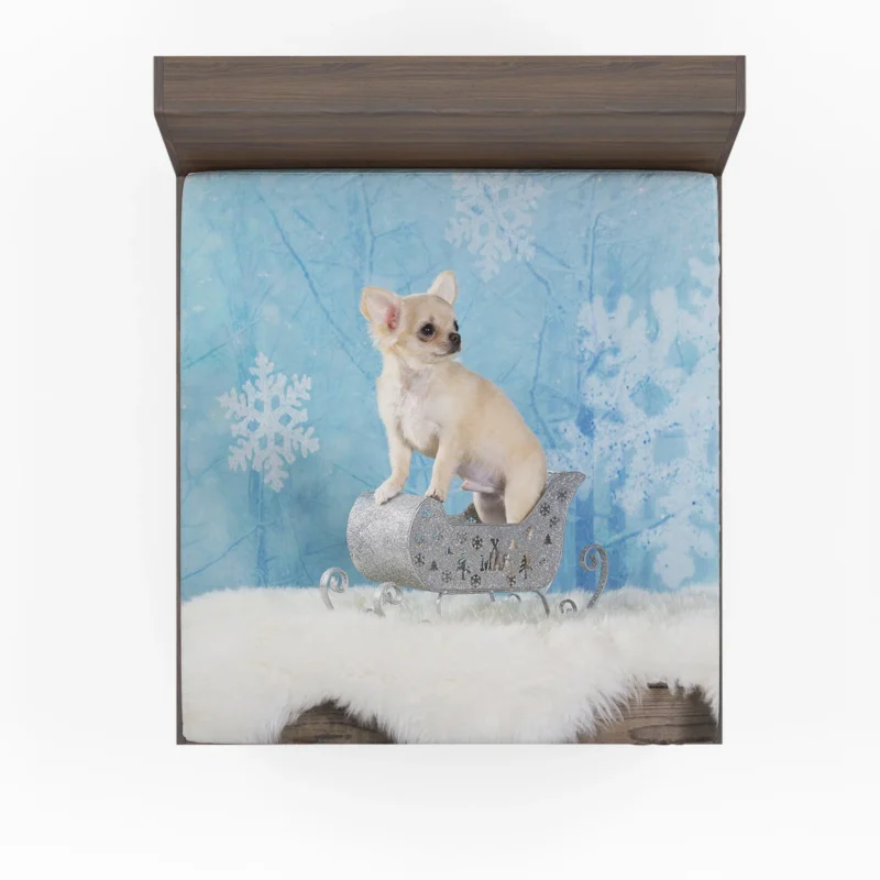 Christmas Bauble Joy with Puppies: Chihuahua Quartet Fitted Sheet