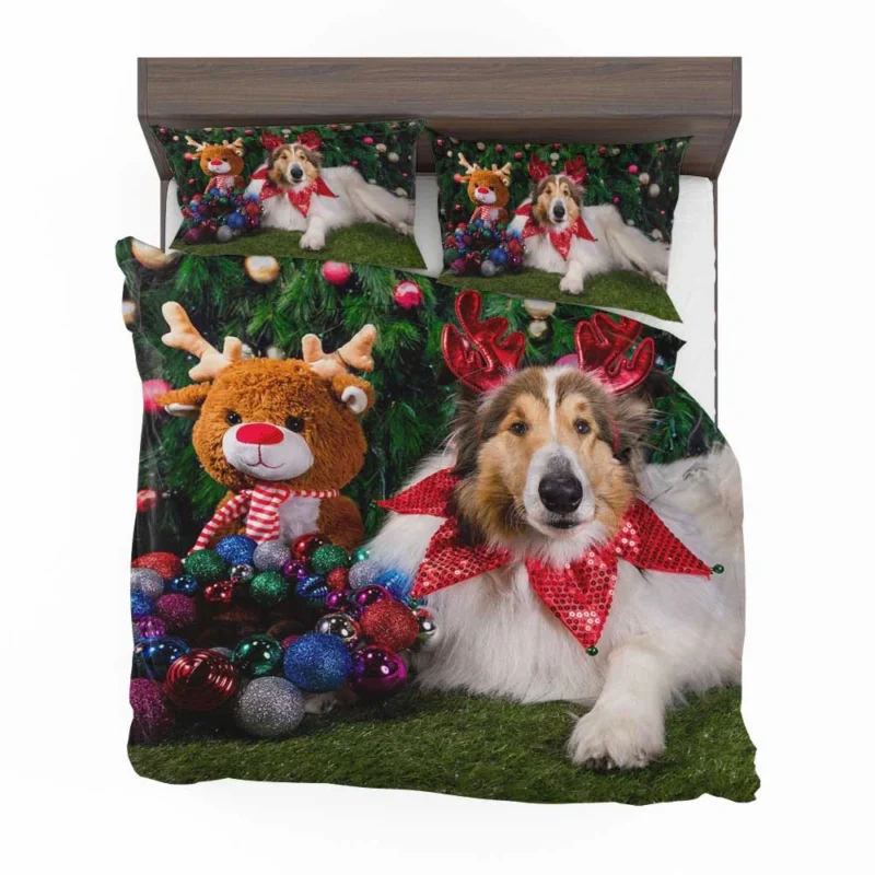 Collie Muzzle Moments: Rough Collie Quartet Bedding Set 1