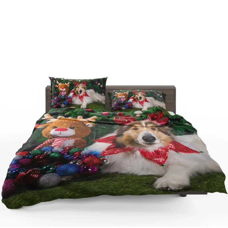 Collie Muzzle Moments: Rough Collie Quartet Bedding Set