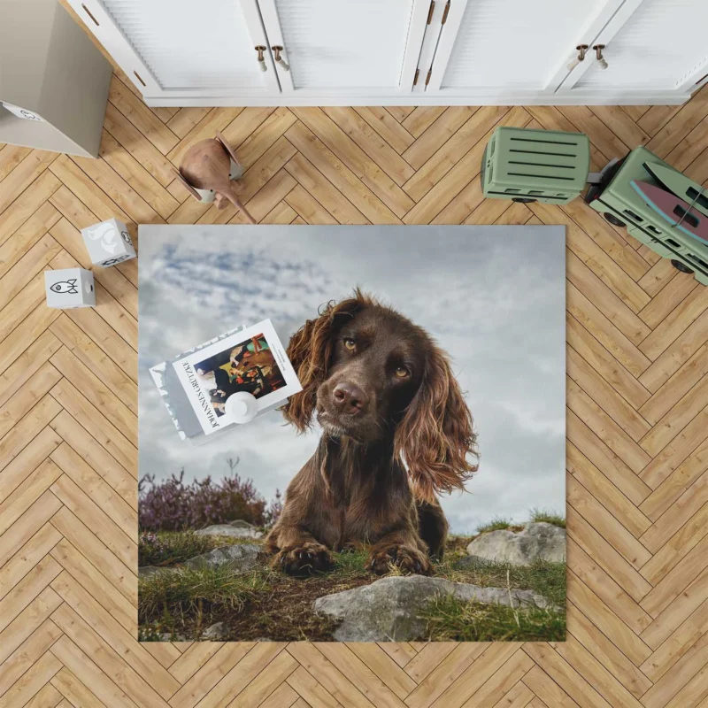 Cute Cocker Puppies in Bauble: Spaniel Quartet Floor Rug