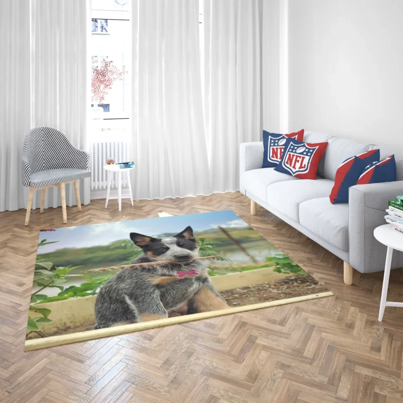 Cute Puppies and Canine Charm: Australian Cattle Dog Floor Rug 2