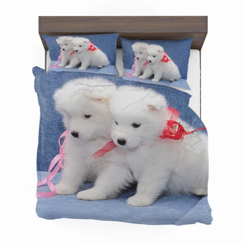 Cute Samoyed Puppies: Quartet Bedding Set 1