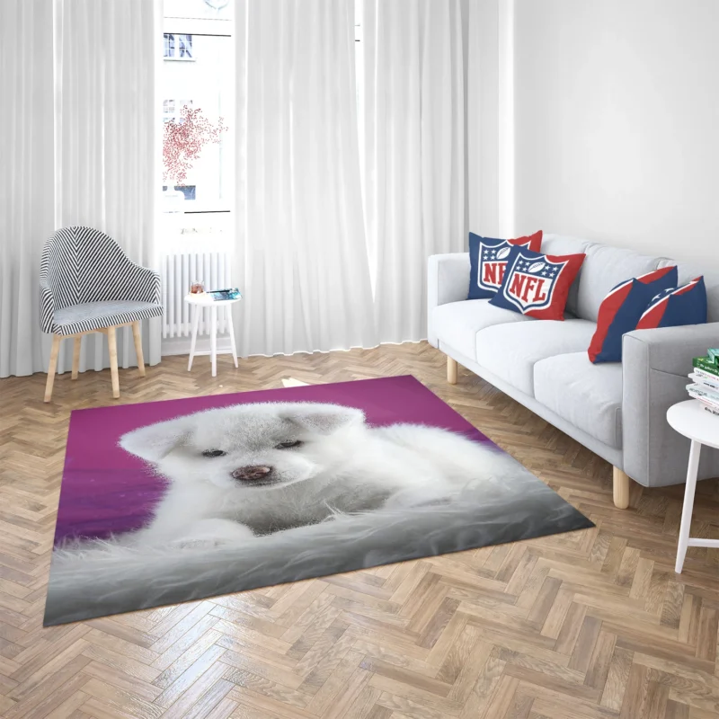 Cute and Captivating: Akita Puppy Quartet Floor Rug 2