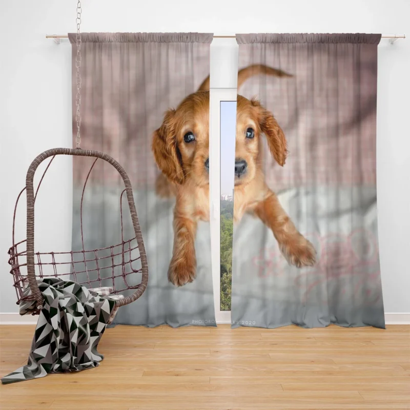 Cuteness Bauble: Cocker Spaniel Quartet Window Curtain