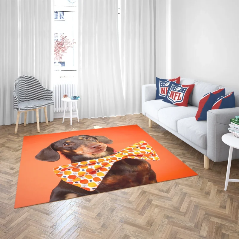 Dachshund Snow Delight: Fourfold Quartet Floor Rug 2