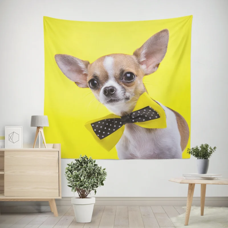 Dainty and Delightful  Chihuahua Quartet Wall Tapestry