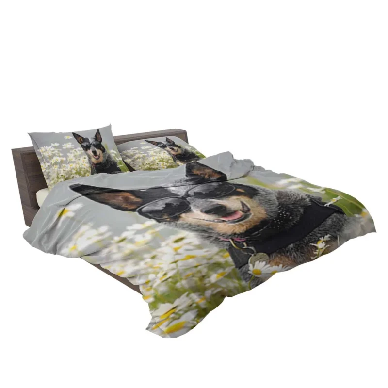 Daisy Flower in Sunglasses: Australian Cattle Dog Bedding Set 2