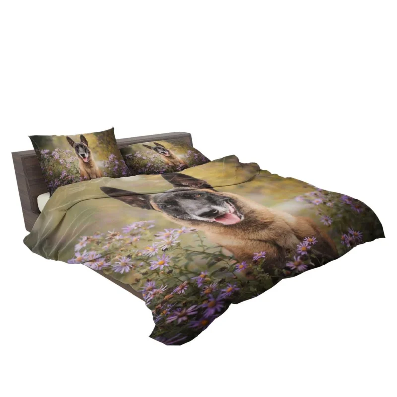 Depth Of Field Beauty with Purple Flower: Belgian Malinois Bedding Set 2