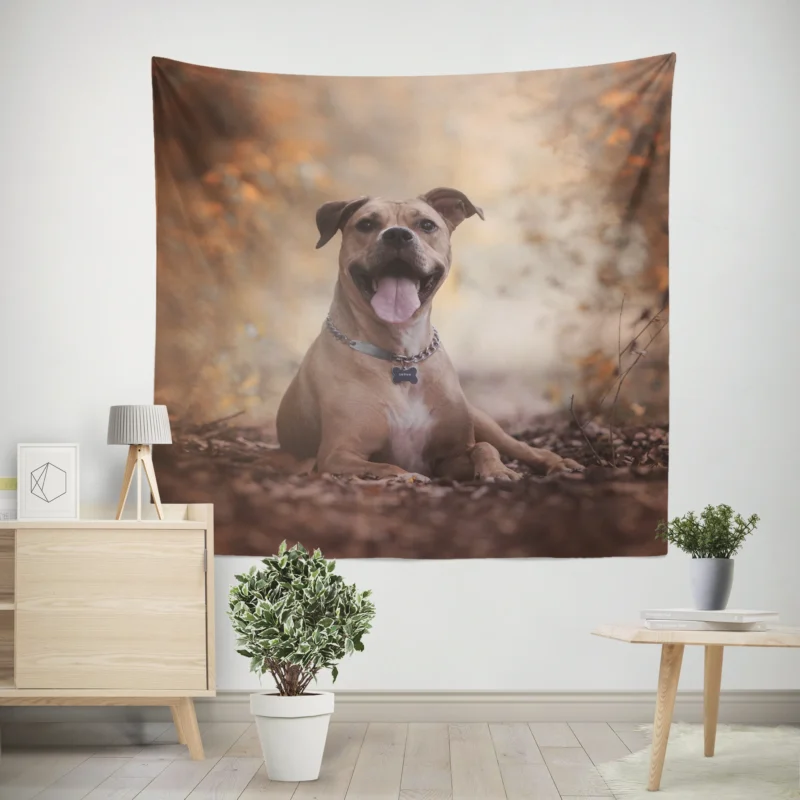 Depth of Beauty  American Pit Bull Terrier Quartet Wall Tapestry