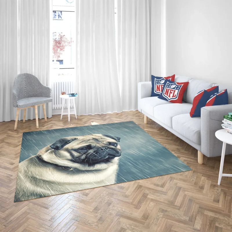 Depth of Field Beauty: Pug Quartet Floor Rug 2