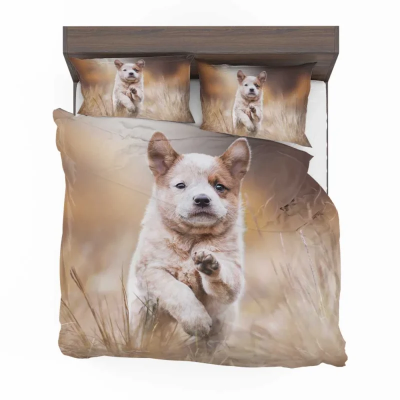 Depth of Field Puppy Play with the Akita Quartet Bedding Set 1