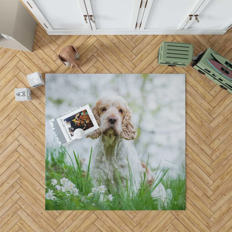 Depth of Field Spaniel Beauty: Cocker Spaniel Quartet Floor Rug