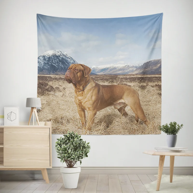 Dogue de Bordeaux in the Mountains  Quartet Wall Tapestry