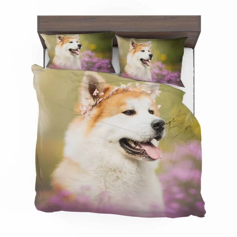 Dreamy Blurred Surroundings: Shiba Inu Quartet Bedding Set 1