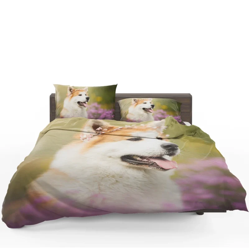 Dreamy Blurred Surroundings: Shiba Inu Quartet Bedding Set