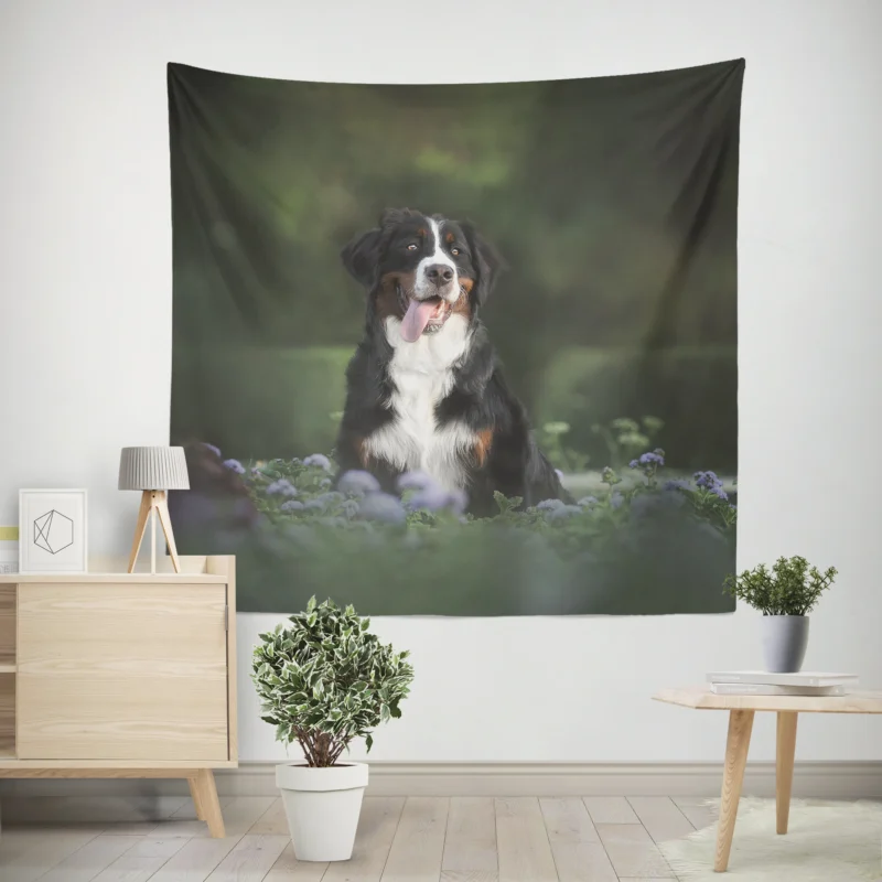 Elegance in Bernese Mountain Dog  Bernese Mountain Dog Wall Tapestry