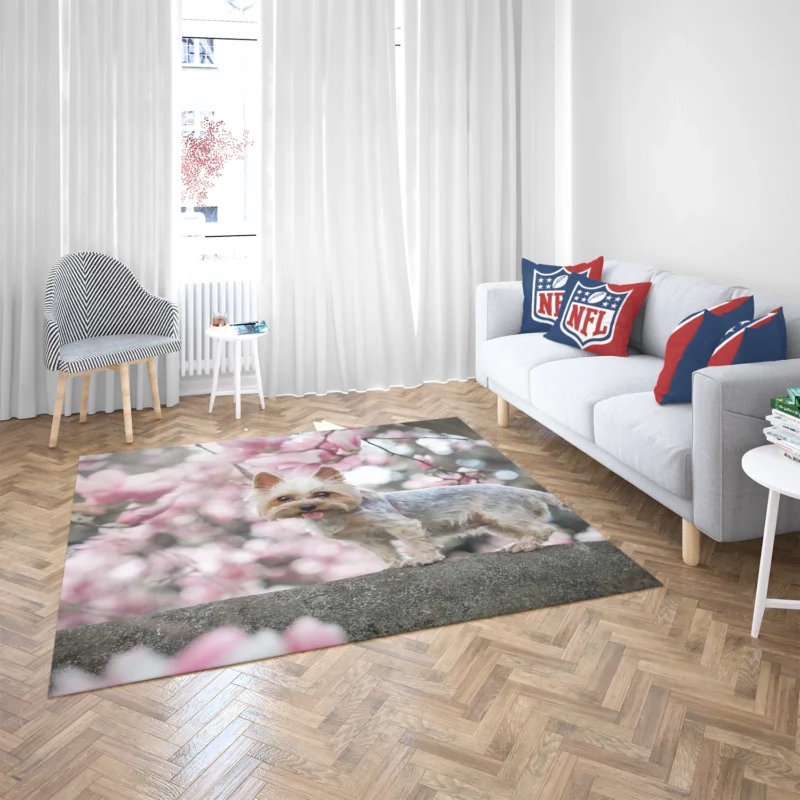 Elegance in Fur: Yorkshire Terrier Quartet Floor Rug 2