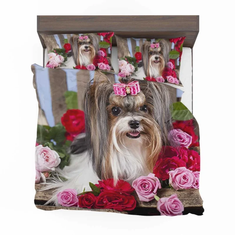 Elegance in Harmony: Silky Terrier Quartet Bedding Set 1