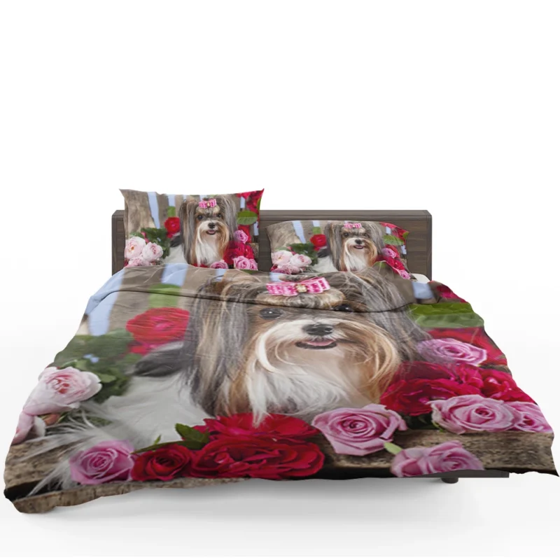 Elegance in Harmony: Silky Terrier Quartet Bedding Set