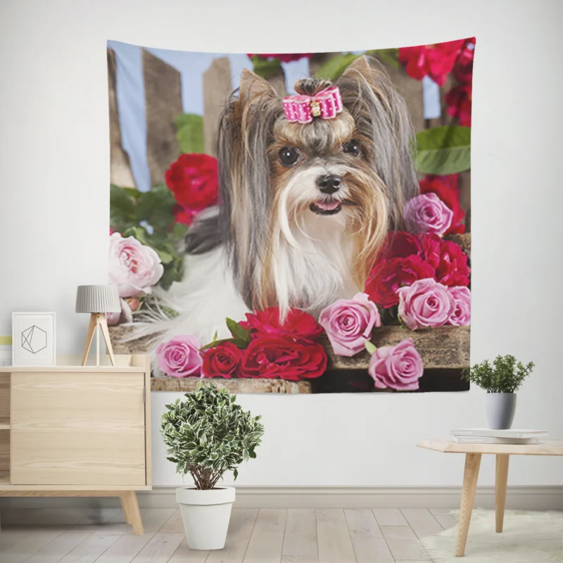 Elegance in Harmony  Silky Terrier Quartet Wall Tapestry