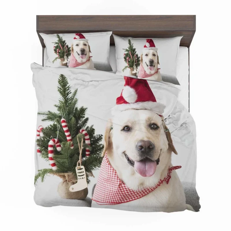 Elegance in Red Petals: Labrador Quartet Bedding Set 1