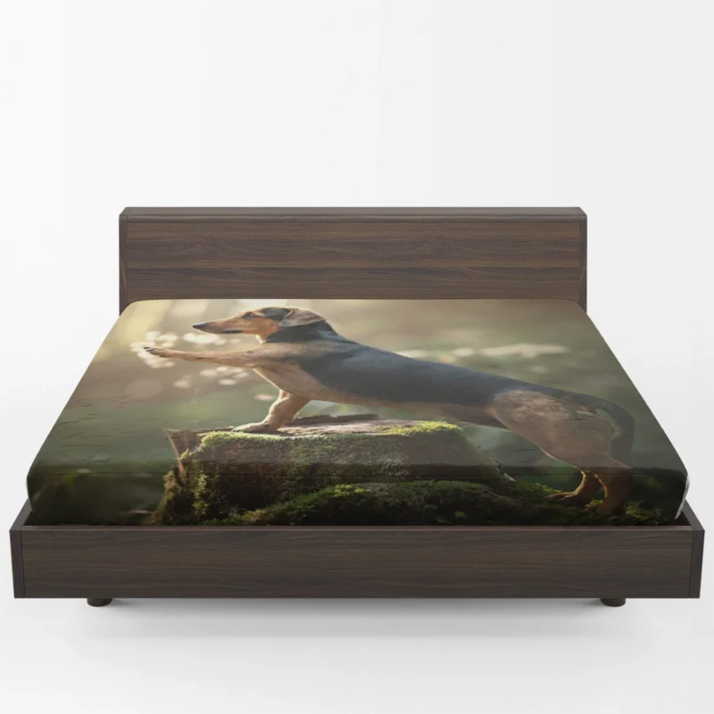 Elegant Dachshund Quartet: Fourfold Beauty Fitted Sheet 1