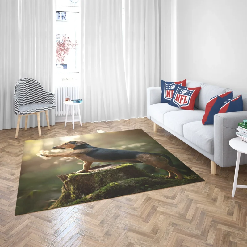 Elegant Dachshund Quartet: Fourfold Beauty Floor Rug 2