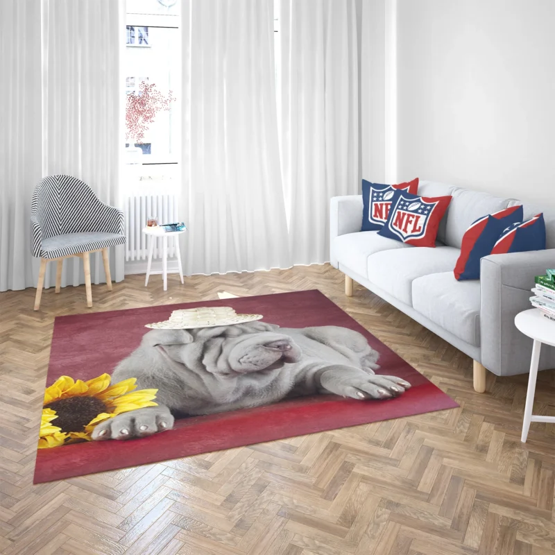 Elegant Shar Pei Ensemble: Quartet Floor Rug 2