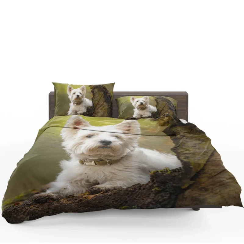 Elegant and White: West Highland White Terrier Quartet Bedding Set