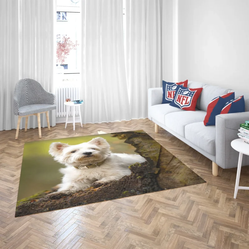 Elegant and White: West Highland White Terrier Quartet Floor Rug 2