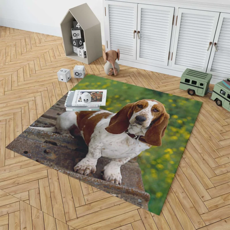 Endearing Ears and Character: Basset Hound Floor Rug 1