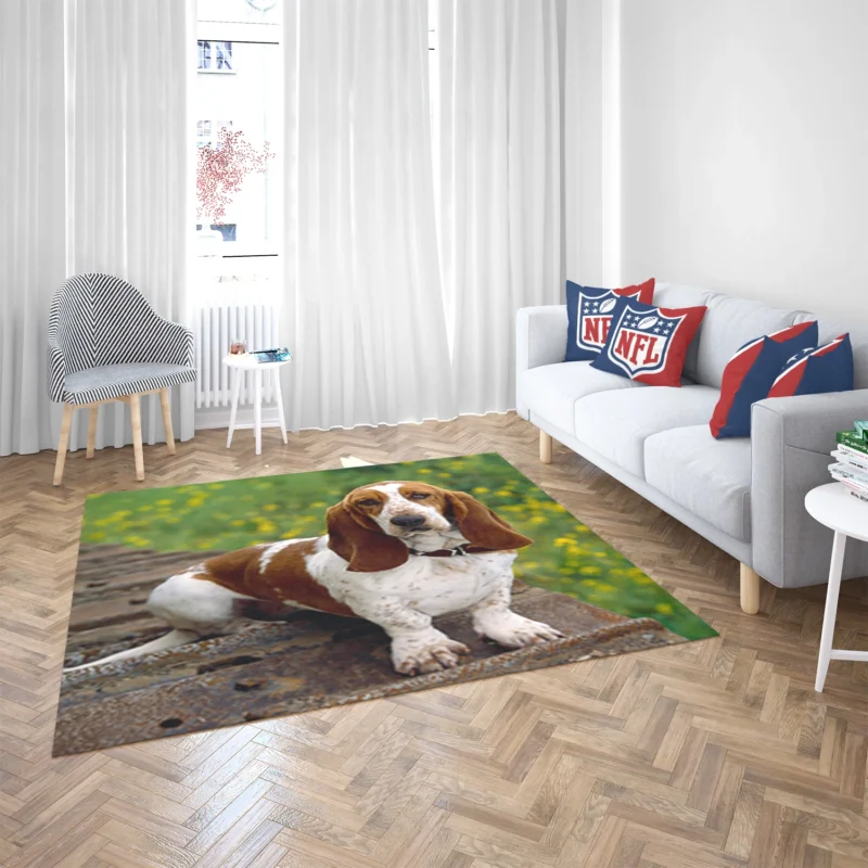 Endearing Ears and Character: Basset Hound Floor Rug 2