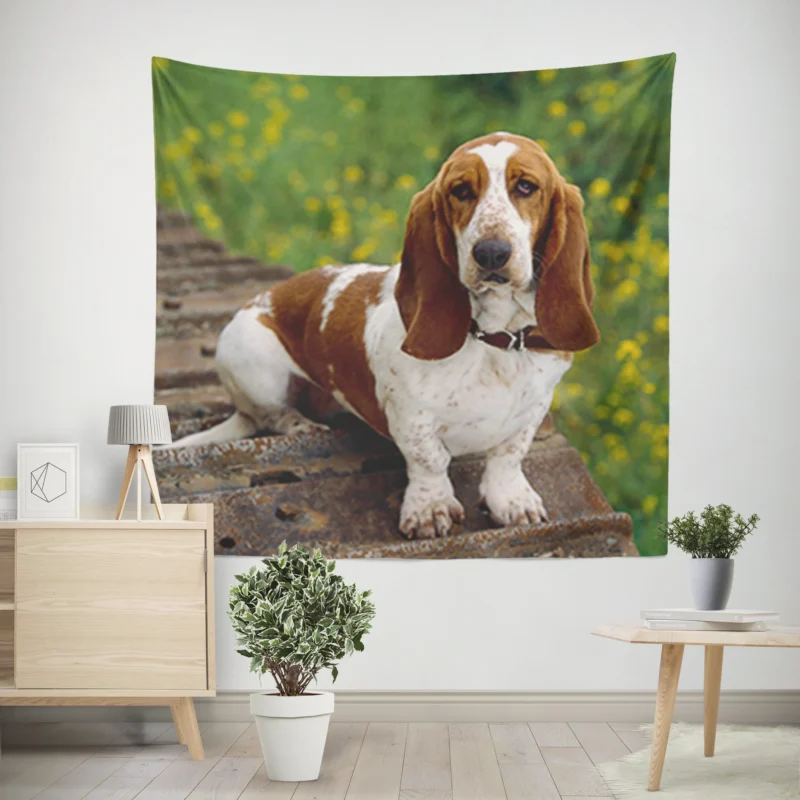 Endearing Ears and Character  Basset Hound Wall Tapestry