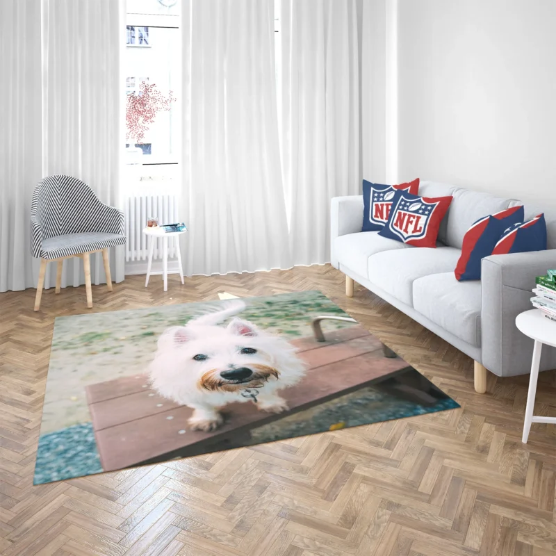 Endearing Fluff: West Highland White Terrier Quartet Floor Rug 2