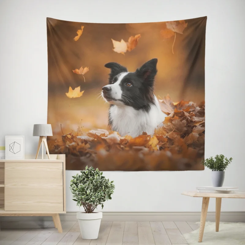 Energetic Border Collie  Border Collie Wall Tapestry