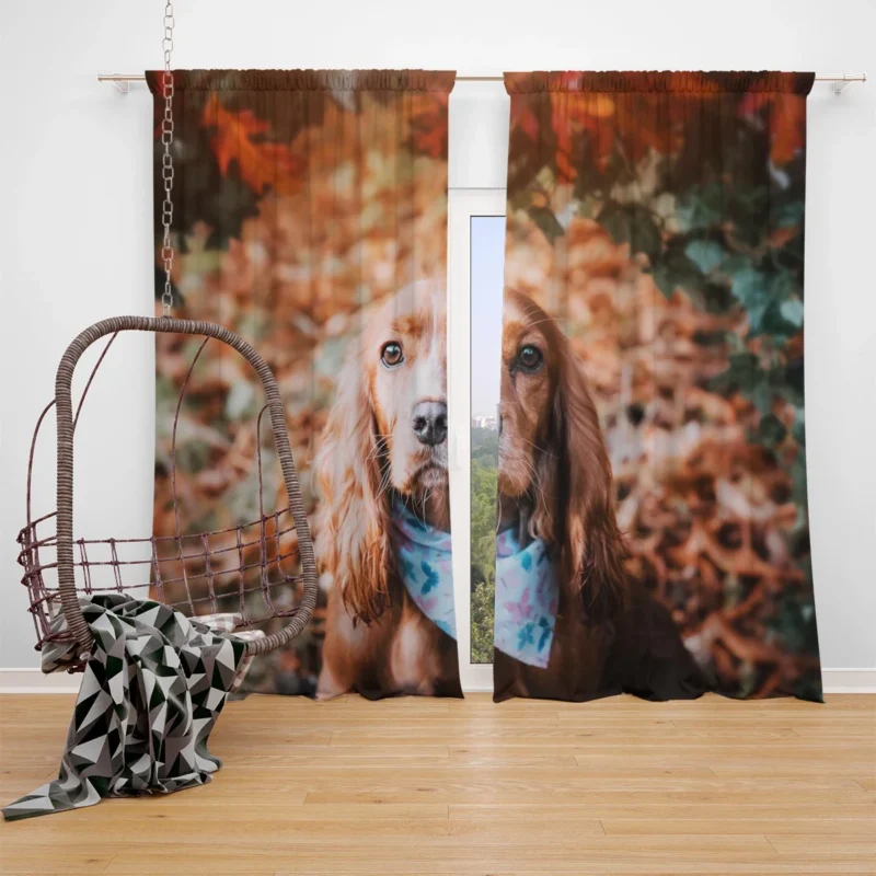 English Elegance with Cocker Spaniels Window Curtain