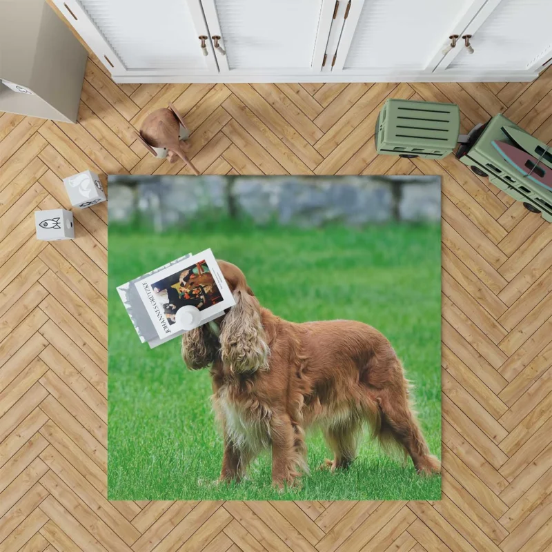 English Elegance with Spaniel: Cocker Spaniel Quartet Floor Rug