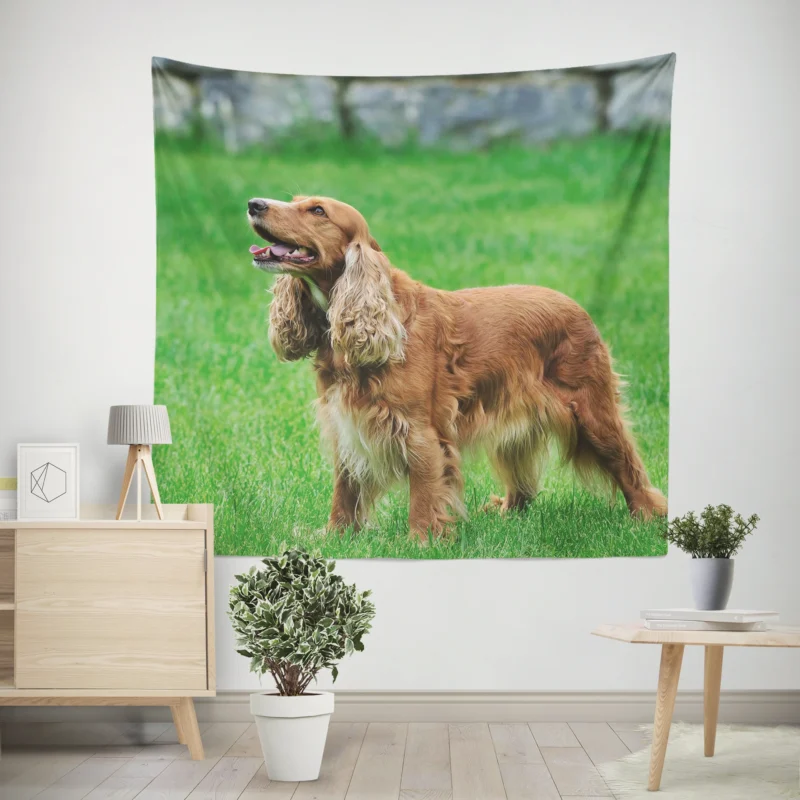 English Elegance with Spaniel  Cocker Spaniel Quartet Wall Tapestry