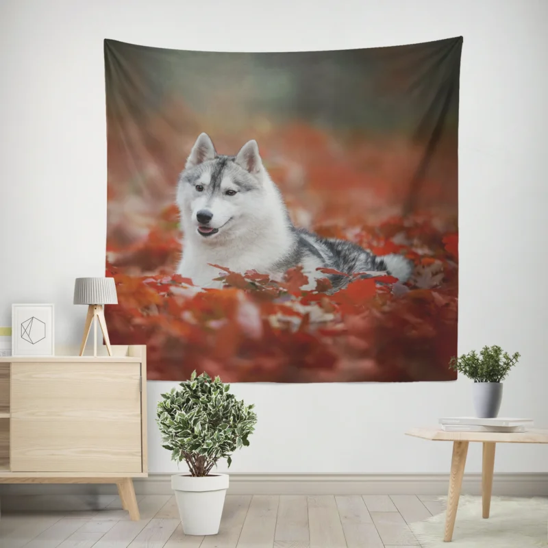 Ethereal Beauty  Husky Depth of Field Among Leaves Wall Tapestry