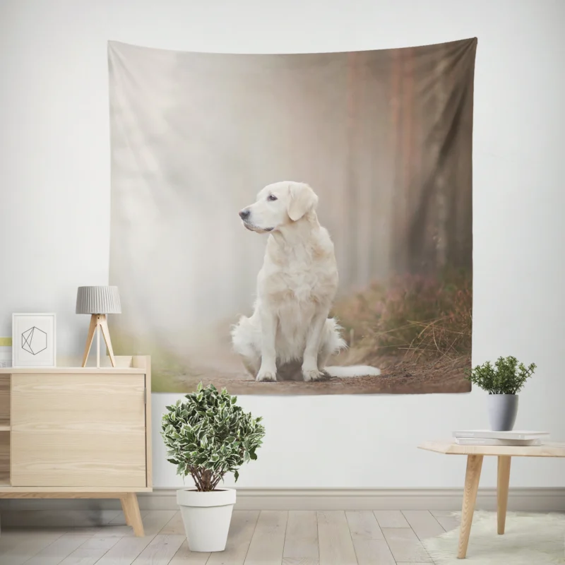 Ethereal Beauty  Labrador Forest Fog Quartet Wall Tapestry