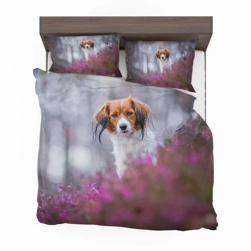 Ethereal Quartet: Kooikerhondje Flowers in Depth Bedding Set 1