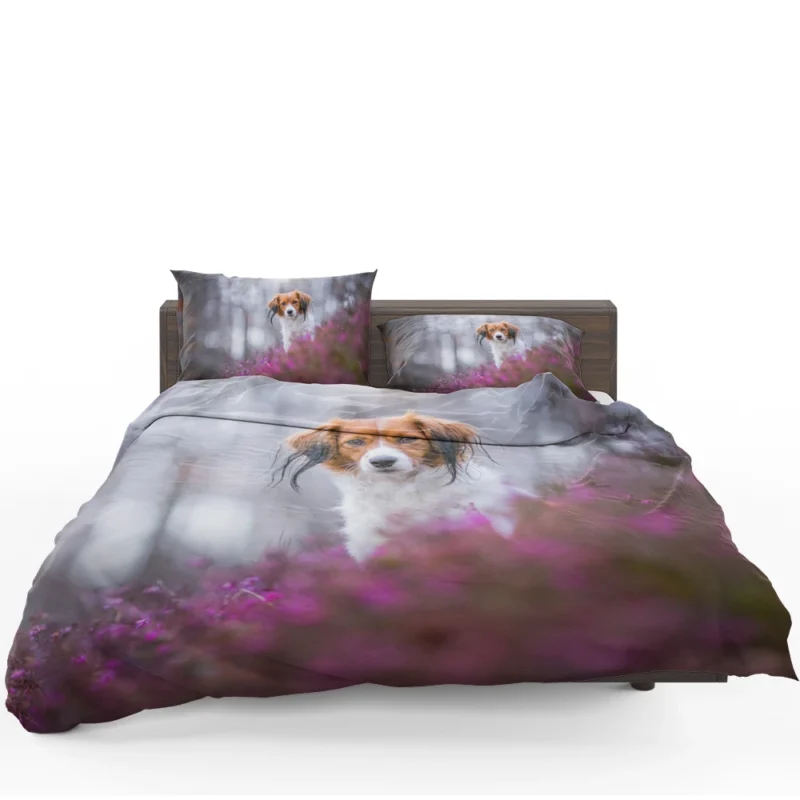 Ethereal Quartet: Kooikerhondje Flowers in Depth Bedding Set