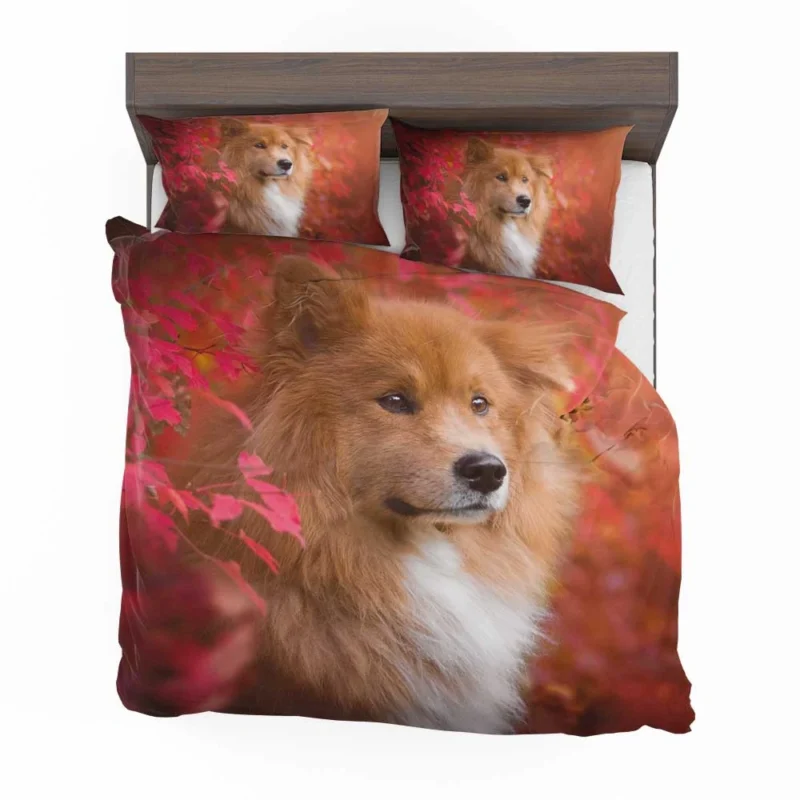 Eurasier Autumn Delight: Muzzle in Falling Leaves Bedding Set 1